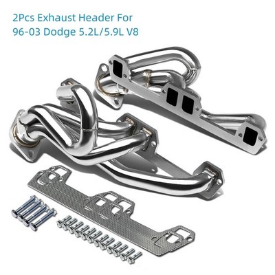 2Pcs Stainless Steel 4-1 Header Exhaust System For 96-03 Dodge 5.2L/5.9L V8 Pair