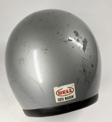 Vintage 1970's Bell Super Magnum Helmet Silver Size 6 7/8 - 500TX