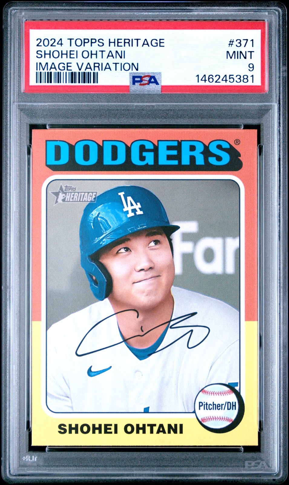 2024 Topps Heritage Image Variation #371 Shohei Ohtani Dodgers PSA 9 MINT