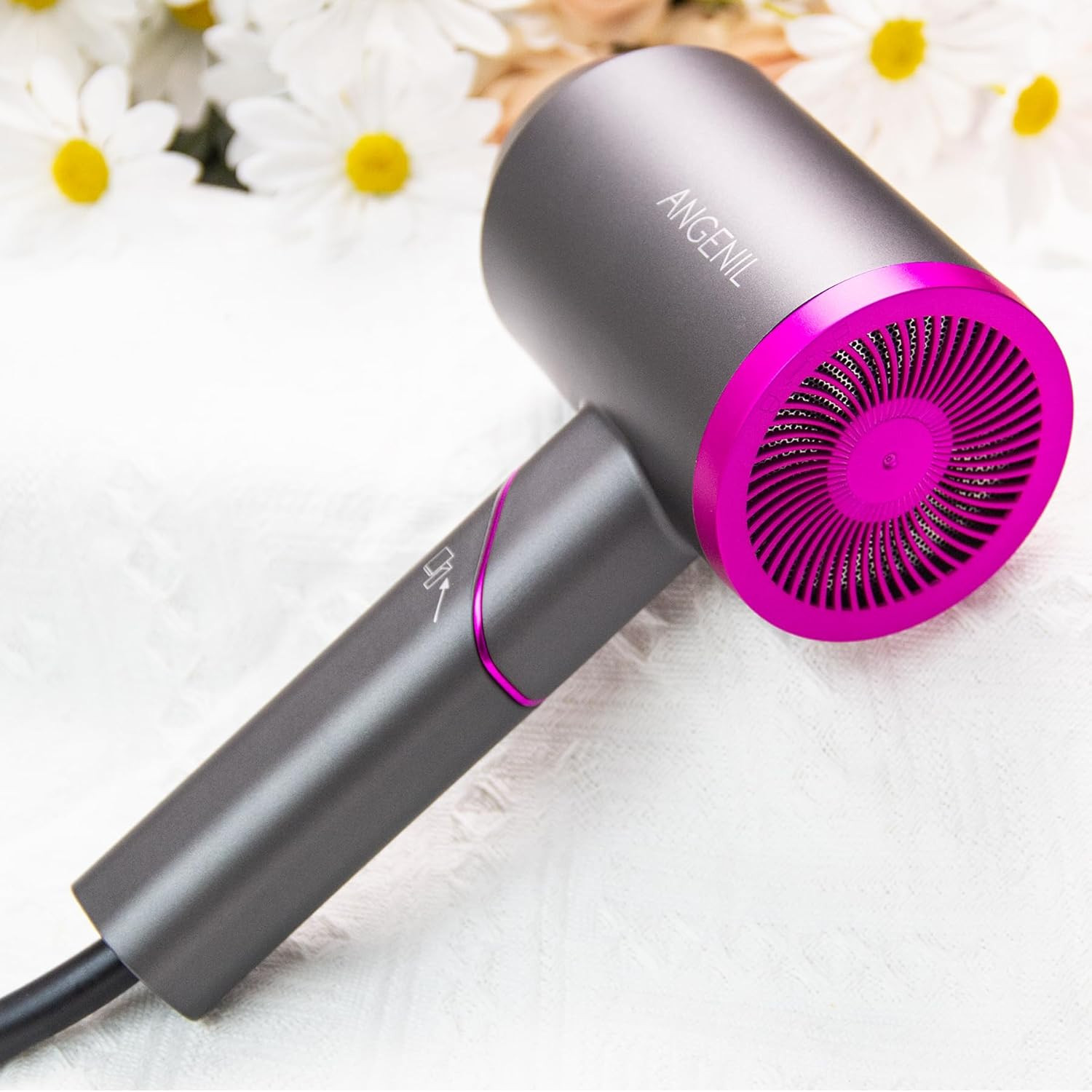 Sèche-cheveux ionique ANGENIL anti-frisottis pour cheveux abîmés