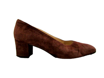 ETIENNE AIGNER BROWN SUEDE LEATHER MULES Pumps LOAFERS HELS  SZ: 7.5W  LISBON