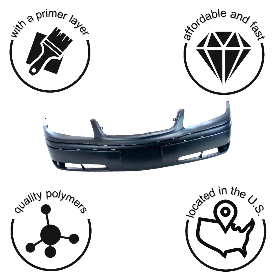 Cubierta de parachoques para Chevy Chevrolet Impala LS 2000-2005 con orificios antiniebla/moldura delanteros Foto 3 de 4