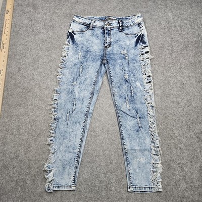 Pink Label Denim Co. Women Distressed Stretch Size 3X Elastic Pull On Jeans Plus