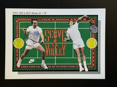 Nike Ad Cards John McEnroe Tennis SERVE & VOLLEY 5x7 Poster Promo #290925 RARE