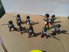 Britains 1327, British Grenadier well done repainted recast, lot of 9, 54mm lead