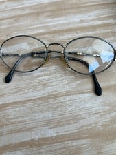 Fendi Eyeglasses Unisex Oval Palladium Metal Full Rim Italy