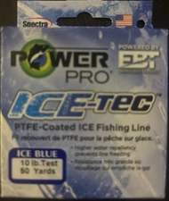 Power Pro Ice-Tec PTFE-Coated Ice Fishing Line 10 Pound Test 50 Yards