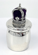 Coronation Keepsake Box With Royal Crown Pin Cushion 925 Sterling Silver