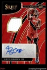 2021-22 Select Red Wave #28 Greg Brown III RC Rookie JERSEY AUTO BLAZERS