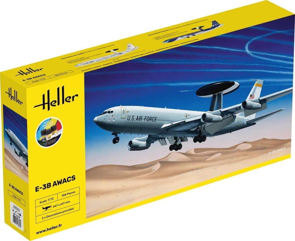Construire le E-3B Awacs 1/72 Heller 56308 pour un week-end modélisme en famille