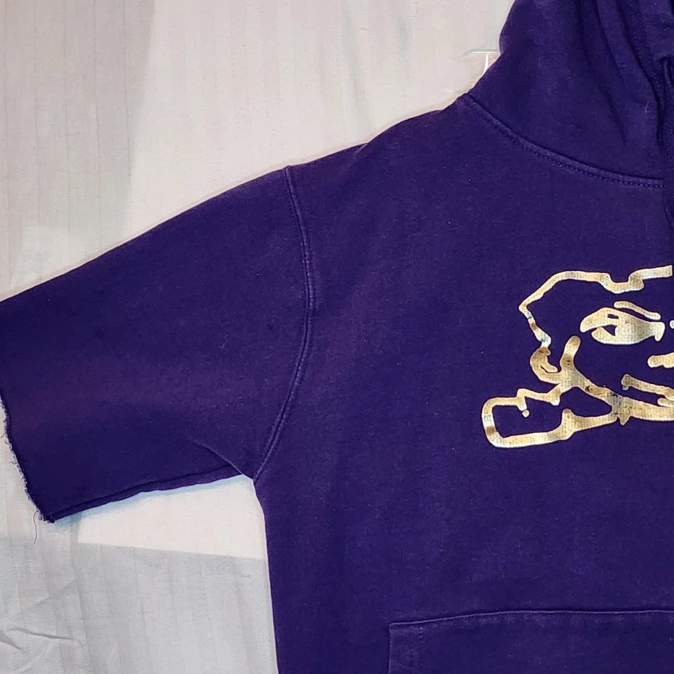 Винтажная женская толстовка с капюшоном 90-х с вырезом рукава средний мешковатый искусственно состаренный стиль - Изображение 2 из 4