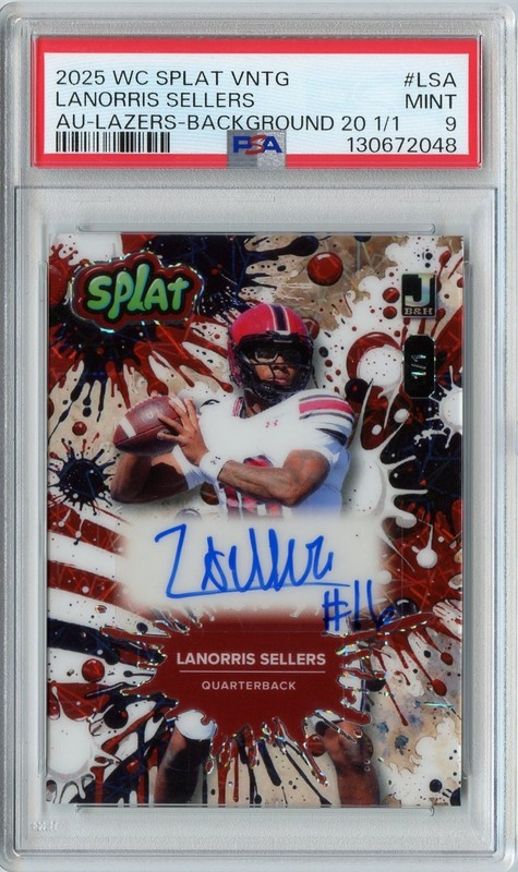 2025 Wild Card Splat Lanorris Sellers Lazers Rookie RC Auto #'D 1/1 #LSA PSA 9