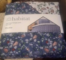 Brand New Habitat Foliage Print Double Duvet Cover + 2 Pillowcases Bed Set