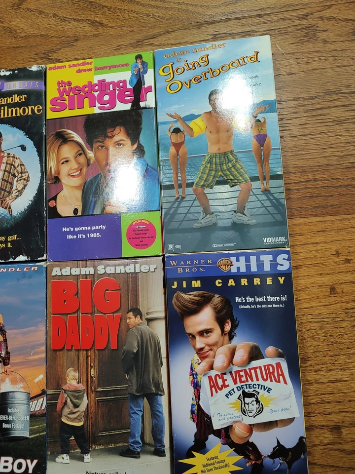 VHS Comedy LOT of 9 Movies Sandler Big Daddy Wedding Singer Waterboy Gilmore Ace Foto 4 de 4