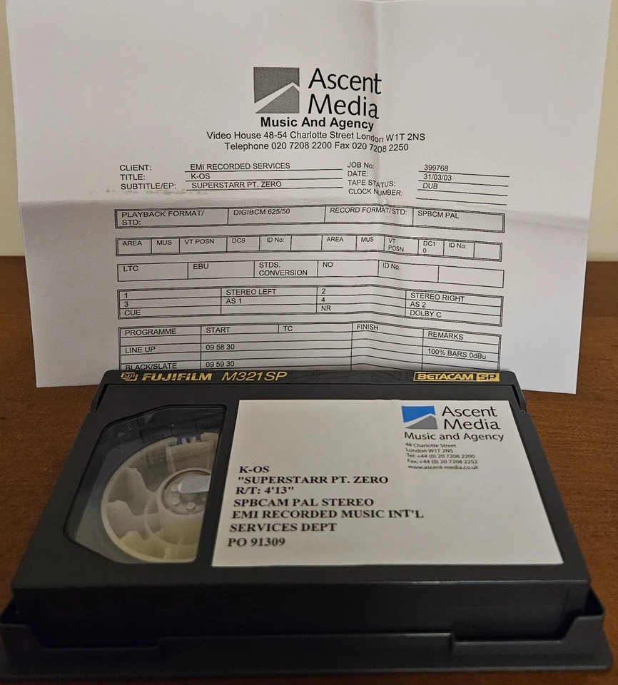 K-OS - SUPERSTARR PT. ZERO (PROMO, Betacam SP, PAL, Stereo) - Bild 2 von 2