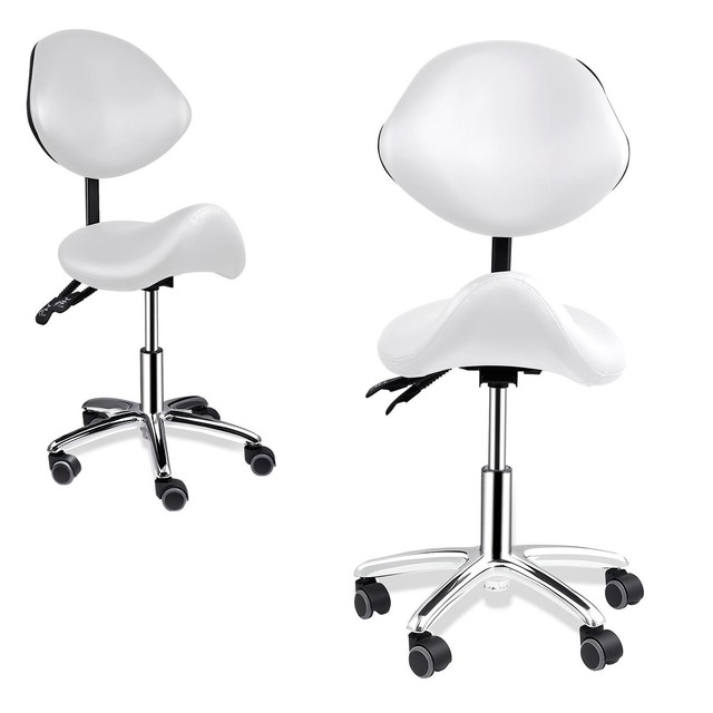 Saddle Stool with Backrest by Saloniture