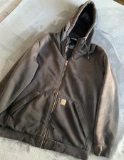 Carhartt Men Rain Defender LooseFit FullZip Thermal Lined Hoodie Jacket Workwear