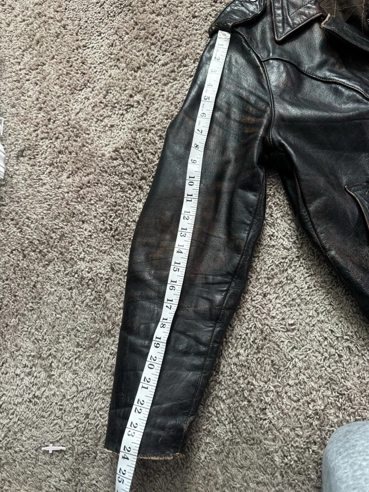 Vintage Brown Leather Biker Jacket 1960s 1970s Bomber Men's - product detail image 7