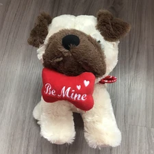 Hugfun International Puppy Dog Be Mine Stuffed Animal Valentine's Day Plush 12”