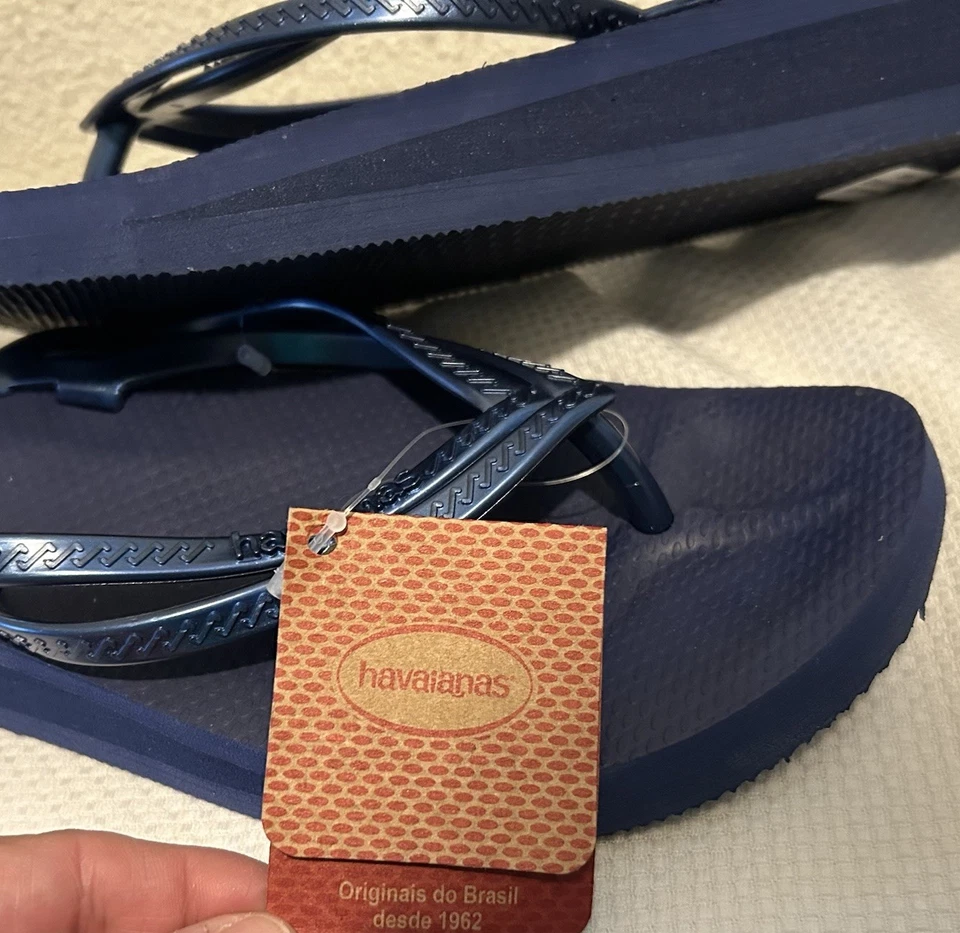 Sandalia Chanclas Havaianas Para Mujer Azul Marino Talla EE. UU. 10.5 NUEVA CON ETIQUETAS Foto 4 de 4
