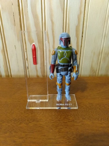 Star Wars Vintage Boba Fett W/ Rocket Acrylic Base Set  *No toy included *