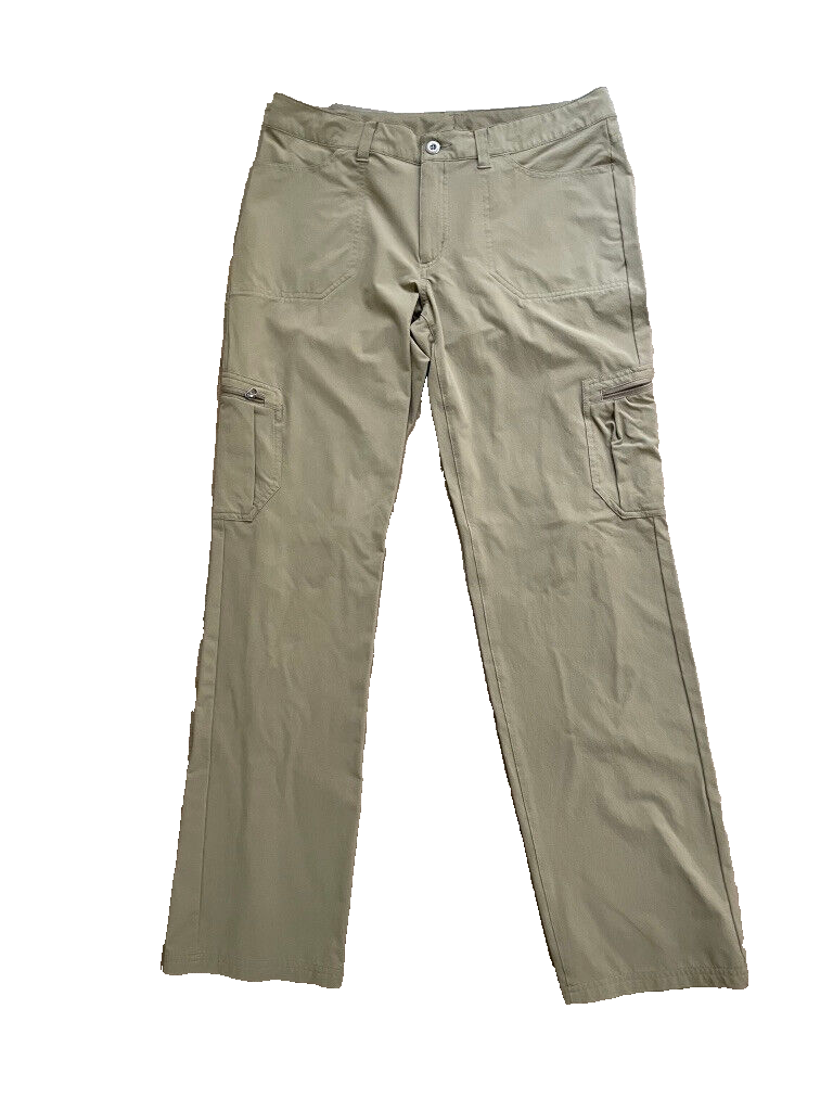 Patagonia Pants Womens 10 Tan Straight Leg Outdoor Hiking Camping Cargo Khakis