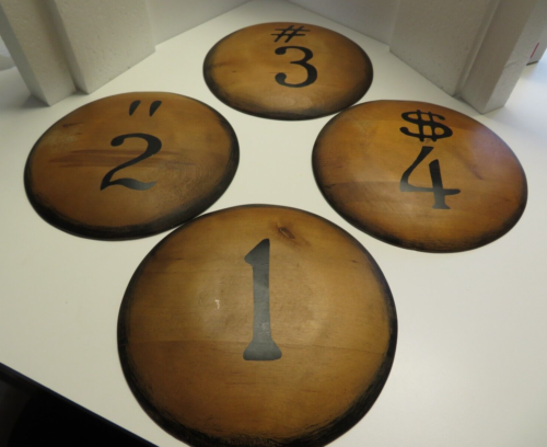 Mercana Asher Decorative Wood Number Discs Numbers 1, 2, 3, and 4