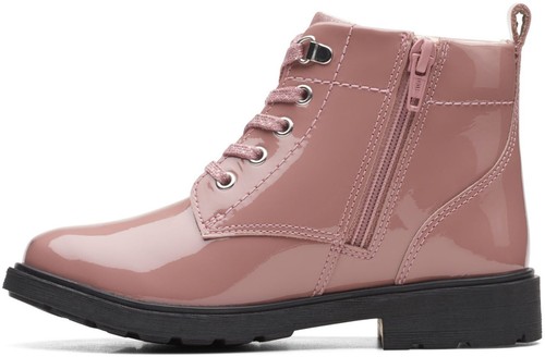 BOTAS DE TOBILLO DE PATENTE ROSA PARA NIÑAS CLARKS ENCAJE ASTROL - Imagen 5 de 9