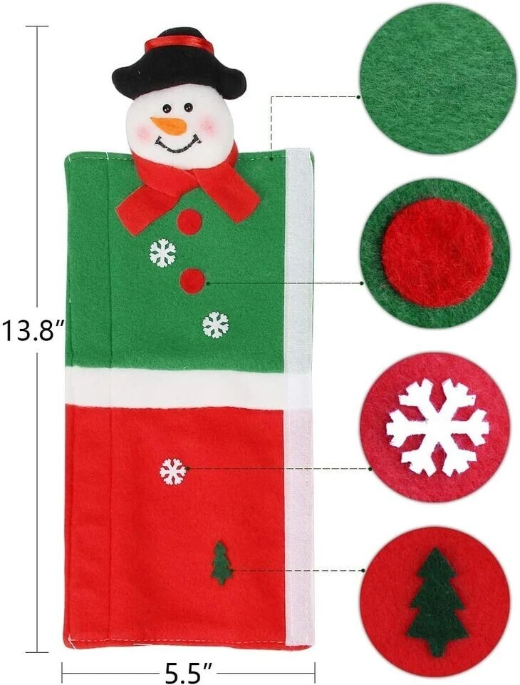 Refrigerator Handle Covers Christmas Decorations for Kitchen Appliance Oven Door - Image 2 of 3