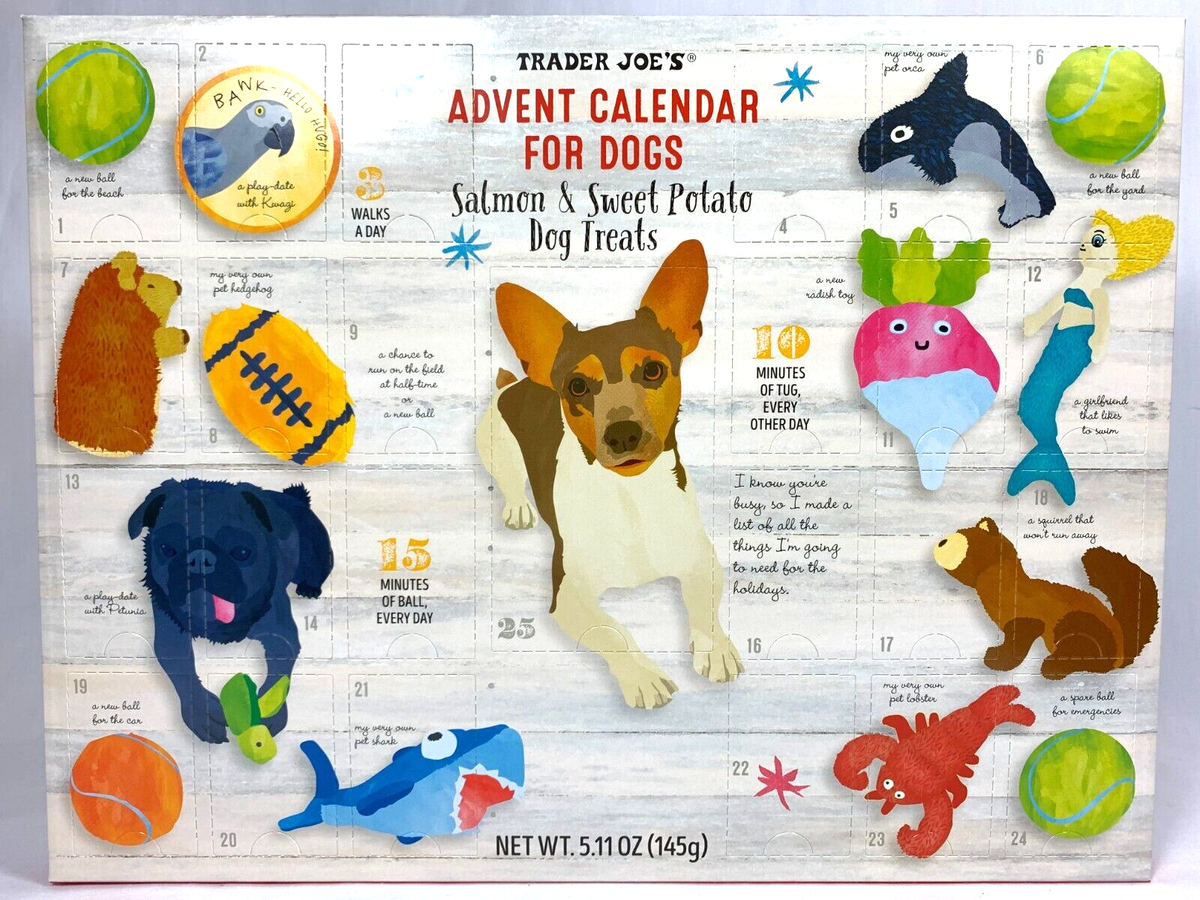Dog Treats Trader Joe's Salmon Sweet Potato Advent Calendar Dogs