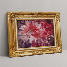 Quadro Astratto con Fiori Rossi |Q1082| Stampa Cornice Barocca Stampata su Tela