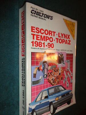 1981-1990 FORD ESCORT TEMPO MERCURY LYNX TOPAZ SHOP MANUAL CHILTONS