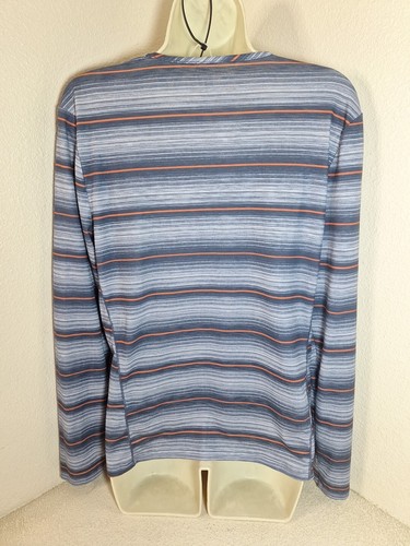 Title Nine Top Medium Henerala 2.0 Dusk Stripe Blue Gray Outdoor Athleisure - Picture 4 of 11
