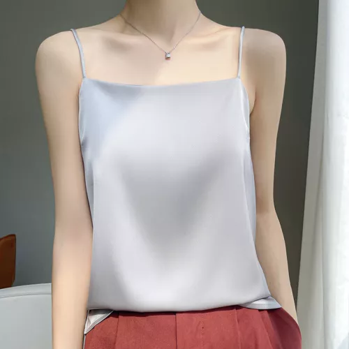 Sexy Women Silk Camisole Satin Spaghetti Strap Vest Tank Top Sleeveless T-Shirt - Picture 22 of 34