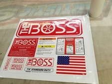 BOSS Snow Plow Straight Blade NEW Decal Replacement 10pc Kit Blade Warning 