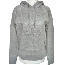 New Umbro Embossed Logo Crop Hoodie Sweatshirt Heather Grey Size XS