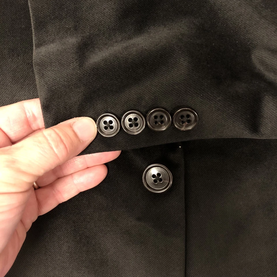 Calvin Klein CK Hombres Abrigo Deportivo de Terciopelo Negro VELOUR Chaqueta de Noche Blazer FORMAL Foto 3 de 4