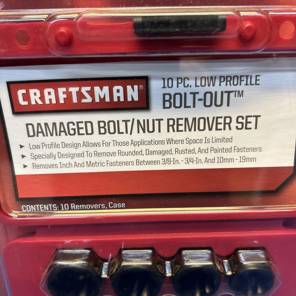 NEW Craftsman 3/8" Drive Low Profile Damaged Bolt Nut Remover Set USA # 52166 - Image 2 of 3