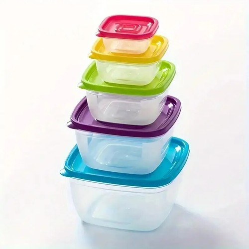 Food Storage Box Containers Plastic Refrigerator Crisper Rectangular for Kitchen - Picture 5 of 11