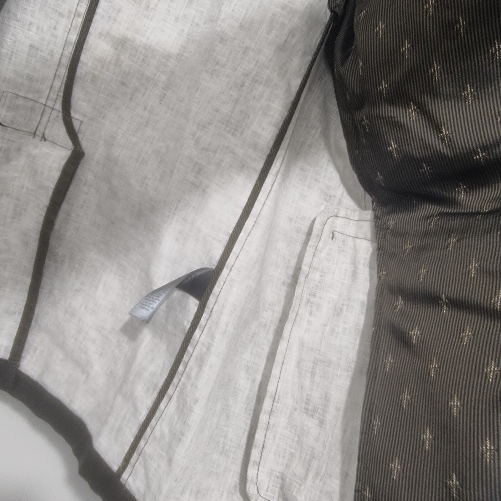 JOHN VARVATOS - Men's Khaki Linen blend Pockets Jacket image 9
