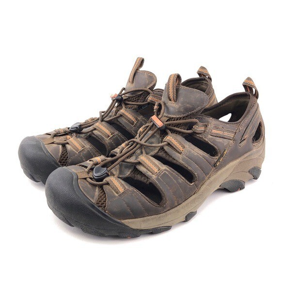 Sandali da trekking impermeabili Keen Arroyo II uomo taglia 12 EU 46 pelle marrone estivi