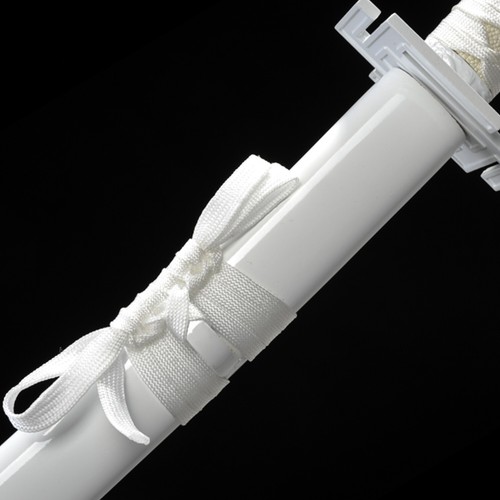 55"anime bleach cos props Kurosaki Ichigo Zangetsu white samurai sword katana - Picture 6 of 8