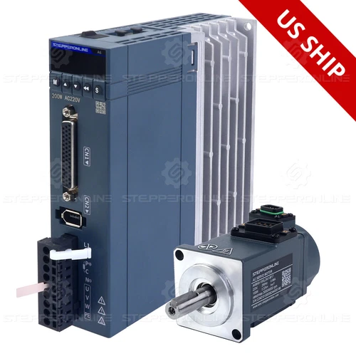 AC Servo Motor Kit RS485 100W 3000rpm 0.32Nm 8mm w/ 17-Bit Absolute Encoder IP67