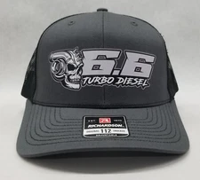 6.6 TURBO DIESEL SKULL SNAPBACK HAT - TRUCKER DURAMAX SILVERADO LBX LLY
