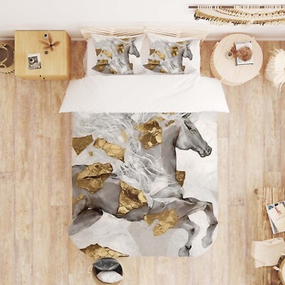3D Animal Horse A1183 Bed Pillowcases Quilt Duvet Cover Set Queen King Amy 23