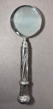 Large Victorian Ornate Heavy Silver-handled Magnifying Glass