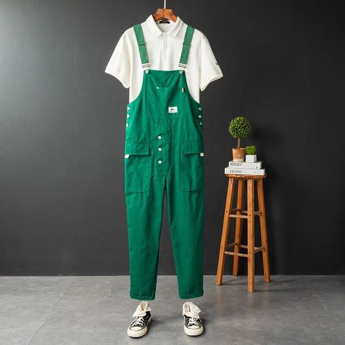 Men Loose Overalls Jumpsuit Bib Pants Coverall Romper Straight-leg Trouser New - Picture 33 of 39