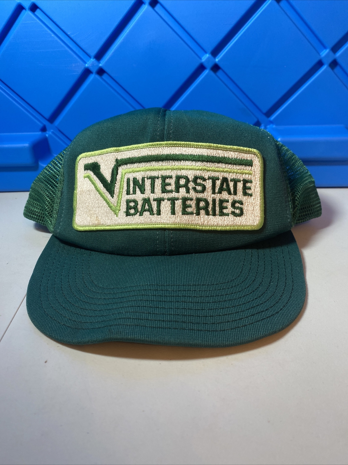 Interstate Batteries Trucker Hat Cap Lid Mesh Snapback Vintage Green-image