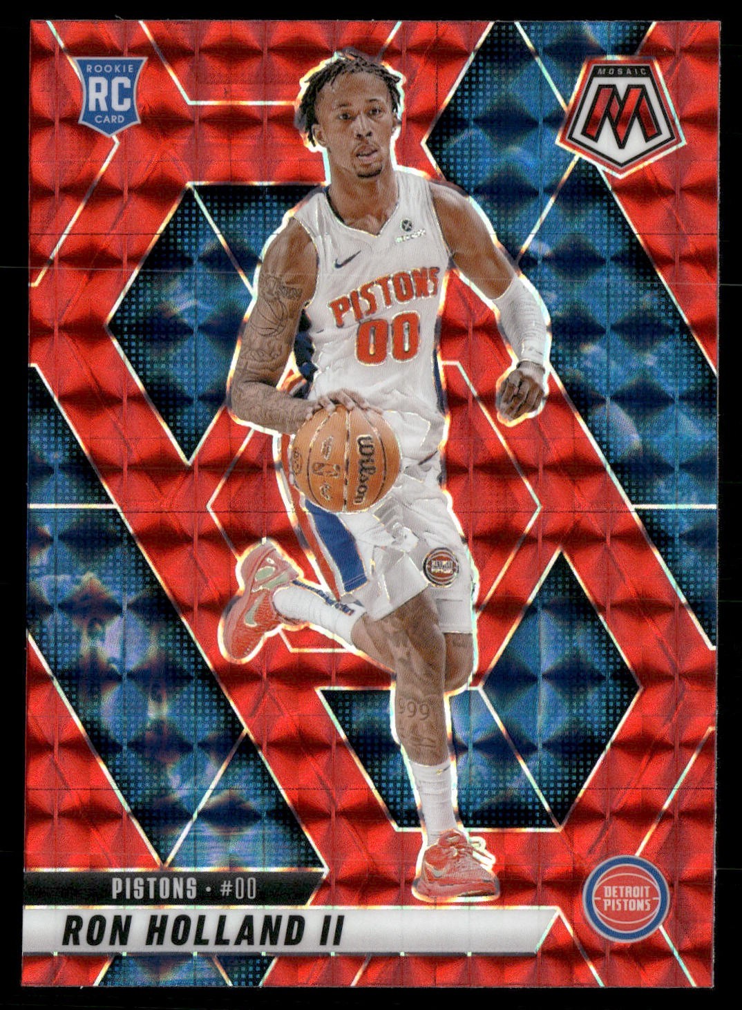 2024-25 Panini Mosaic - Rookies Ron Holland II #219 Red Mosaic Prizm (RC)