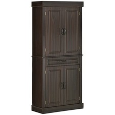71" Kitchen Wood Pantry Cabinet with Drawer Doors and Shelves Tall Food Storage